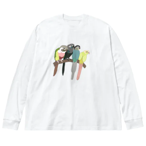 寄り添う　ウロコインコ　 Big Long Sleeve T-Shirt