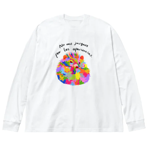 カラフルなハリネズミ_黒文字ver Big Long Sleeve T-Shirt