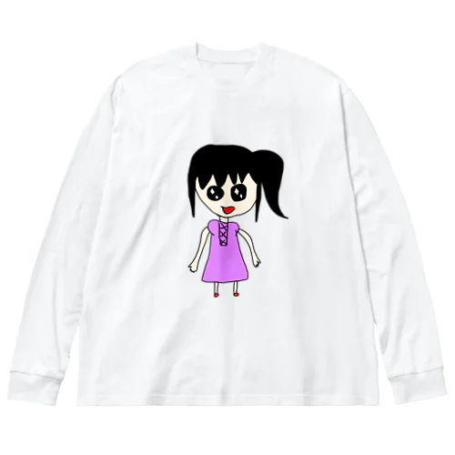 幼稚園児が描いたような絵 ビッグシルエットロングスリーブTシャツ