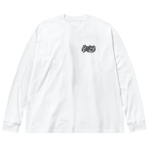Creamy Python ハンドレタリングシリーズ  #Black  ビッグシルエットロングスリーブTシャツ