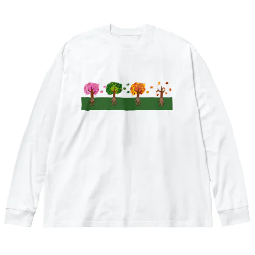 『ね』と根。春夏秋冬バージョン。 루즈핏 롱 슬리브 티셔츠