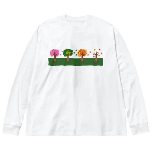 『ね』と根。春夏秋冬バージョン。 Big Long Sleeve T-Shirt