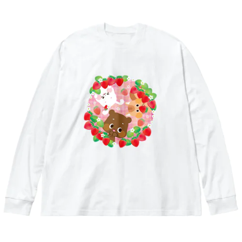 イチゴがいっぱい ビッグシルエットロングスリーブTシャツ