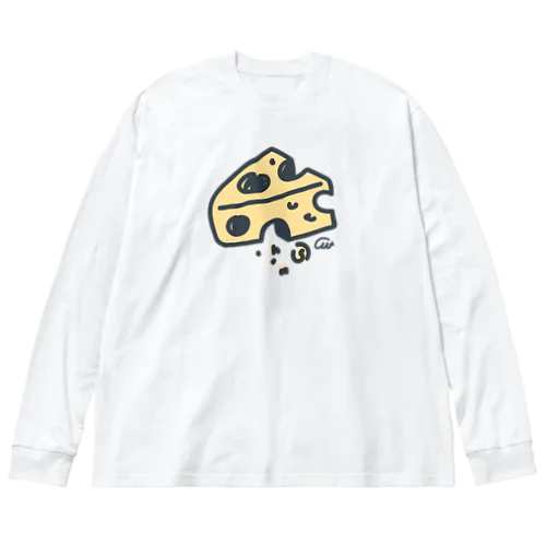 ねことネズミと例のチーズの例のチーズ ビッグシルエットロングスリーブTシャツ