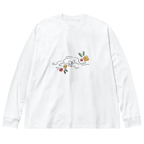 flower lady ビッグシルエットロングスリーブTシャツ