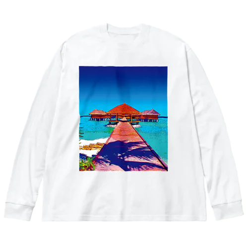 モルディブ 水上バンガローへと続く桟橋 Big Long Sleeve T-Shirt