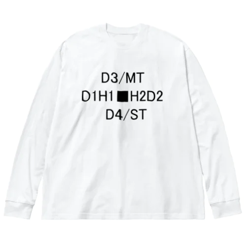 十字前プリント Big Long Sleeve T-Shirt