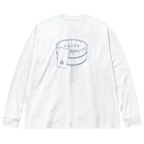 onsen（ブルー） ビッグシルエットロングスリーブTシャツ