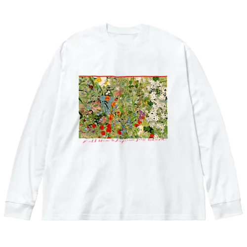 Full bloom & Japanese grass lizard. ビッグシルエットロングスリーブTシャツ