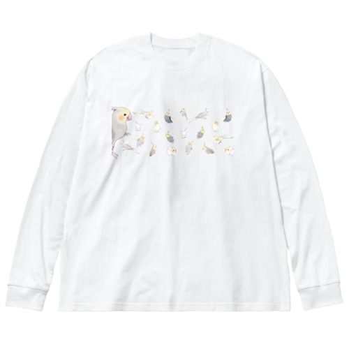 あつまれオカメインコちゃん【まめるりはことり】 Big Long Sleeve T-Shirt
