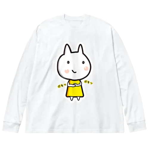 【悪巧み】うさねこ【腹黒】 ビッグシルエットロングスリーブTシャツ