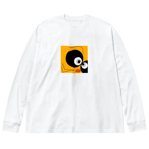 ガン見タヌキ ビッグシルエットロングスリーブTシャツ