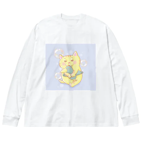 ぬいぐるみとトラ ビッグシルエットロングスリーブTシャツ