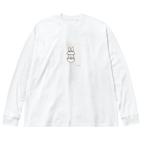 たまごドットからうさぎ誕生？うさぎビッグ！！！ ビッグシルエットロングスリーブTシャツ