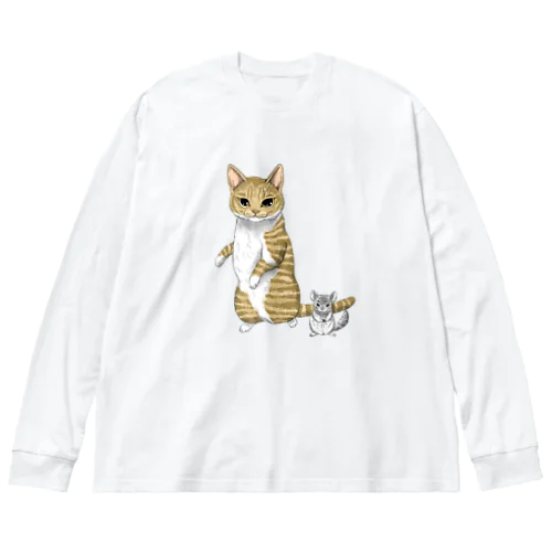 猫とチンチラ ビッグシルエットロングスリーブTシャツ