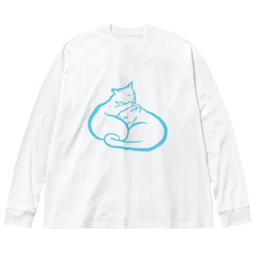 仲良しネコのグルーミング Big Long Sleeve T-Shirt