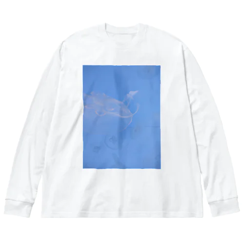 くらげblue ビッグシルエットロングスリーブTシャツ