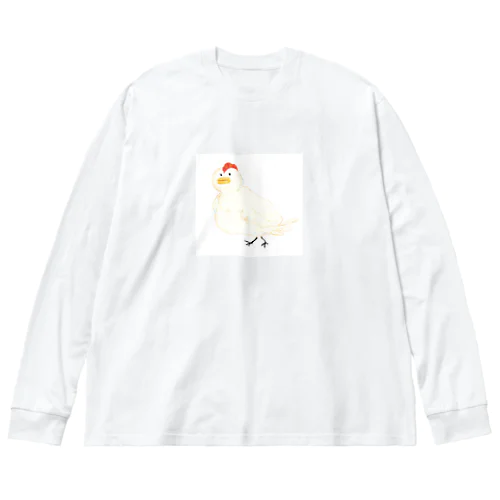 ほさほさ　おやどりさん ビッグシルエットロングスリーブTシャツ