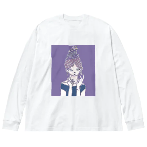 お洒落して バイオレット Big Long Sleeve T-Shirt