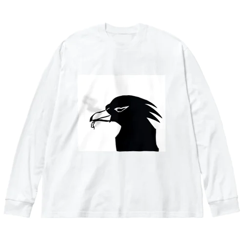 一服中のクールなカラス Big Long Sleeve T-Shirt