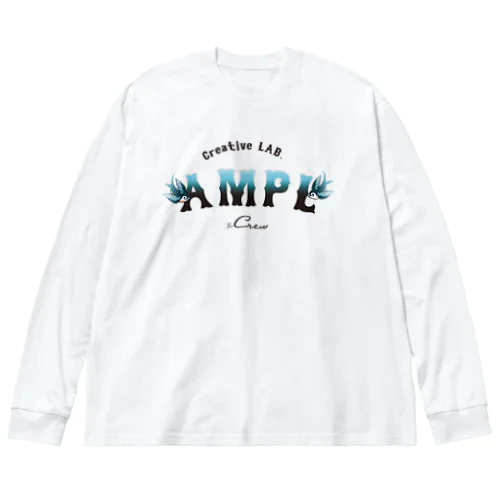 AMPL LOGO Swallow Blue Big Long Sleeve T-Shirt