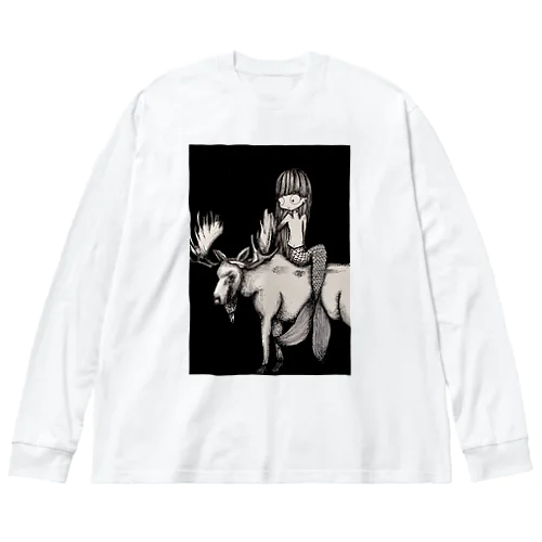 人魚とヘラジカ Big Long Sleeve T-Shirt