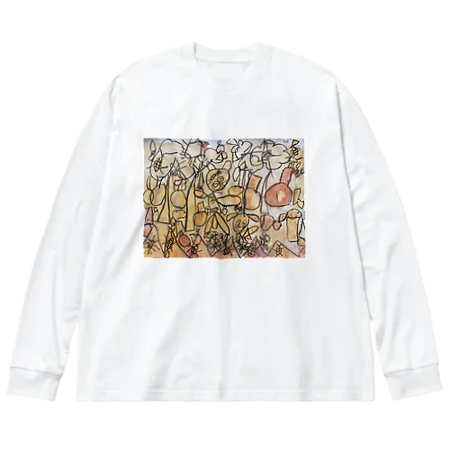 どうぶつとむしがもりでりんごをとっている Big Long Sleeve T-Shirt