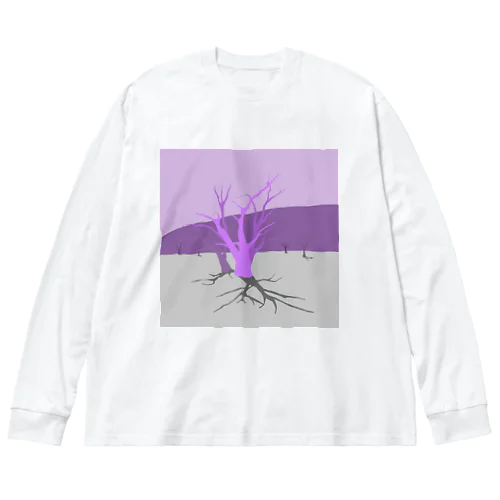 dead vlei purple ビッグシルエットロングスリーブTシャツ