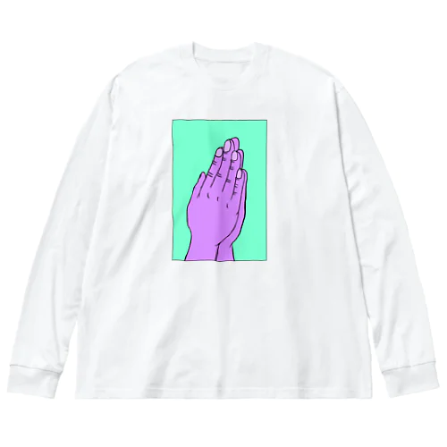 pray hand ビッグシルエットロングスリーブTシャツ