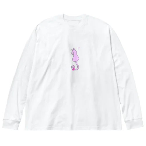 ★根古水ヒメ着用アイテム★『ネコのノルちゃん』(ラベンダー) ฅ^ơωơ^ฅ♡ Big Long Sleeve T-Shirt