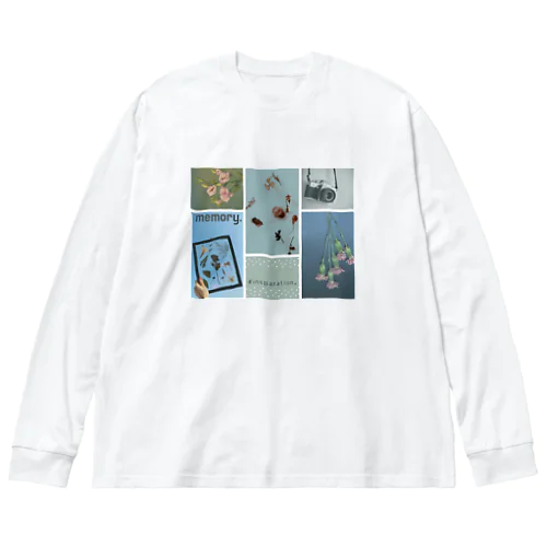 memory｡ｾﾝﾁﾒﾝﾀﾙ･ﾌﾞﾙｰ ビッグシルエットロングスリーブTシャツ