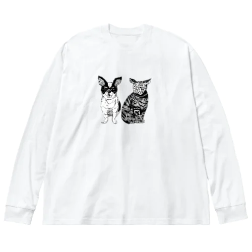 愛犬と愛猫 ビッグシルエットロングスリーブTシャツ