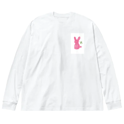 イニシャルK ピンクうさぎ 後ろ姿🐰 Big Long Sleeve T-Shirt