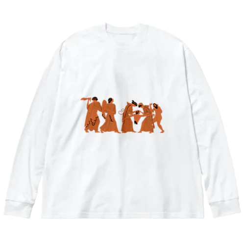 ペンテウス八つ裂き(赤絵式) ビッグシルエットロングスリーブTシャツ