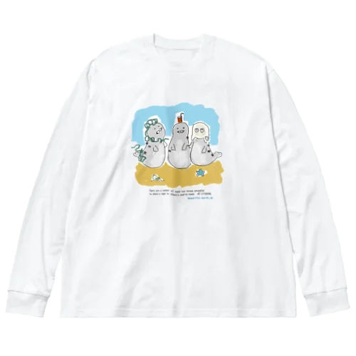 海ゴミに悩むアザラシ3兄弟 Big Long Sleeve T-Shirt