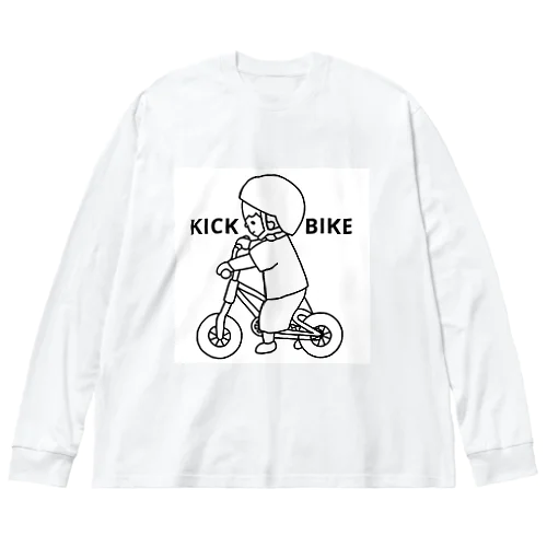 キックバイク練習中 ビッグシルエットロングスリーブTシャツ