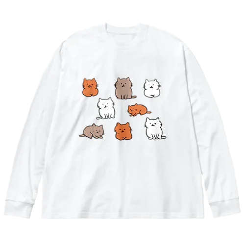 猫ちゃんたち ビッグシルエットロングスリーブTシャツ