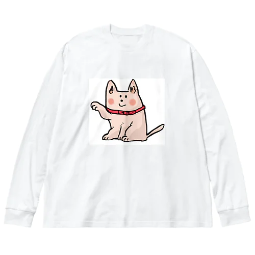 招き犬 ビッグシルエットロングスリーブTシャツ