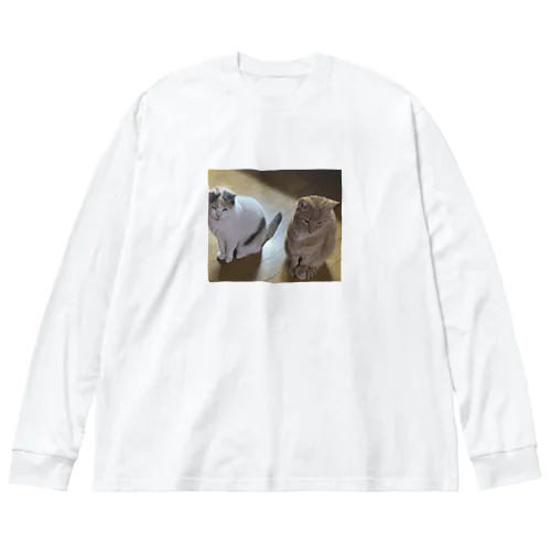 気まずい猫 ビッグシルエットロングスリーブTシャツ