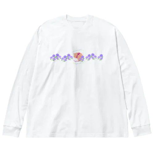 テレぶた紫陽花畑 Big Long Sleeve T-Shirt