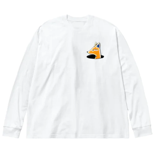 穴からひょっこり狐さん Big Long Sleeve T-Shirt