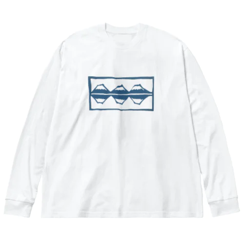 母が切り取った富士山(逆さ富士version) ビッグシルエットロングスリーブTシャツ