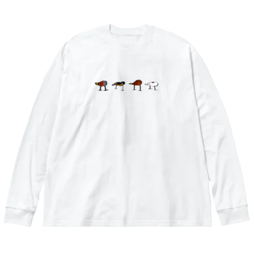 野鳥整列 ビッグシルエットロングスリーブTシャツ