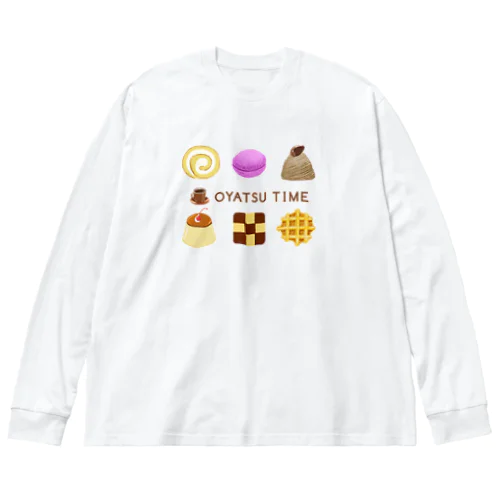 OYATSU TIME  洋菓子 並列配置  271 Big Long Sleeve T-Shirt