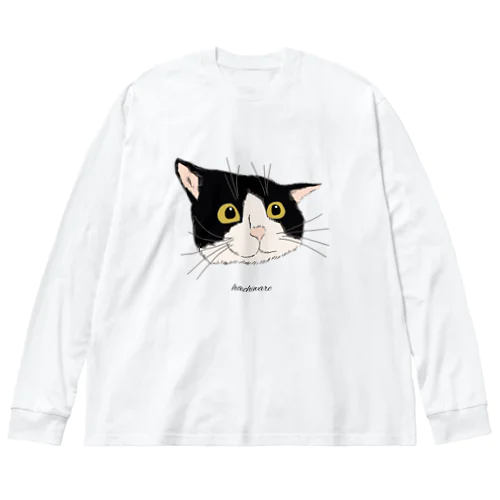 いい顔のハチワレ猫 ビッグシルエットロングスリーブTシャツ