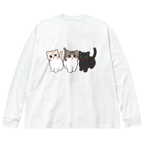 たま農園の猫たち ビッグシルエットロングスリーブTシャツ