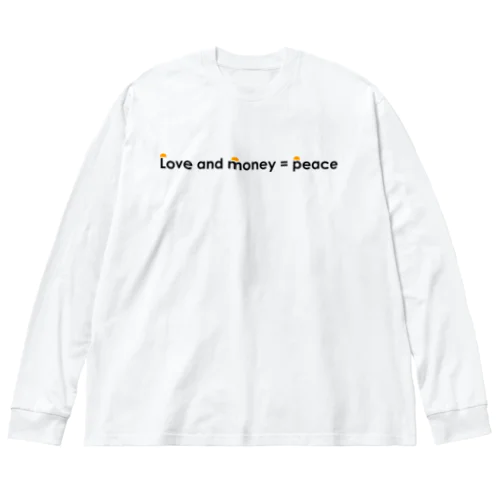 lone and money = peace_black ビッグシルエットロングスリーブTシャツ