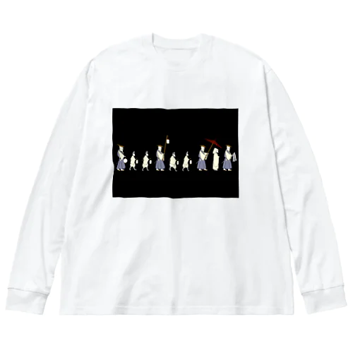 狐の嫁入り行列 Big Long Sleeve T-Shirt