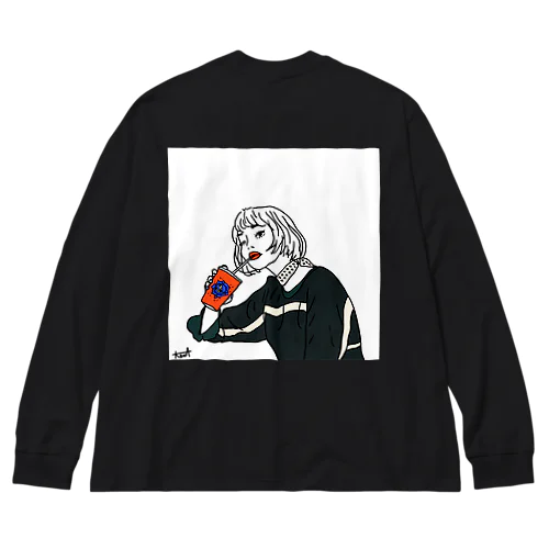 スウェットにスカーフの女の子 Big Long Sleeve T-Shirt