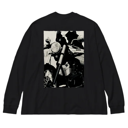 モノクロバイク女子 Big Long Sleeve T-Shirt